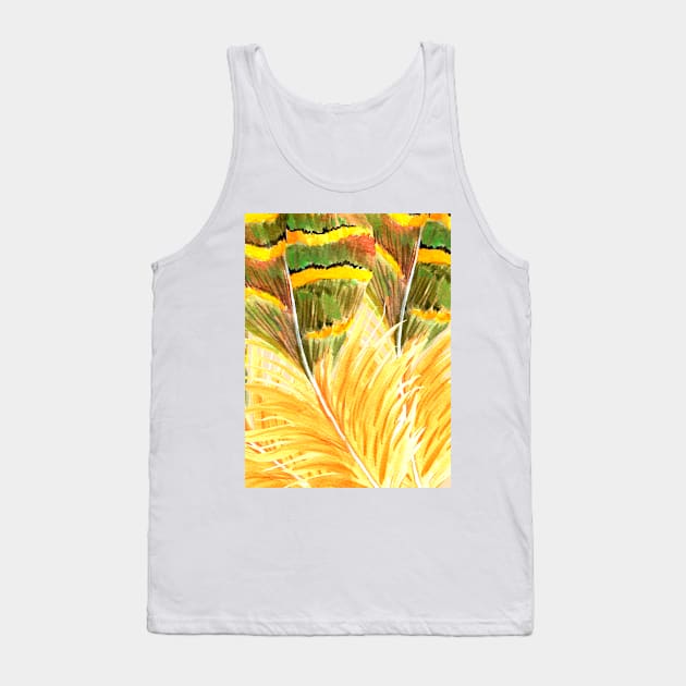 Boho green feather pattern Tank Top by Word and Saying